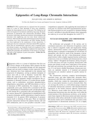 Epigenetics of Long-Range Chromatin Interactions