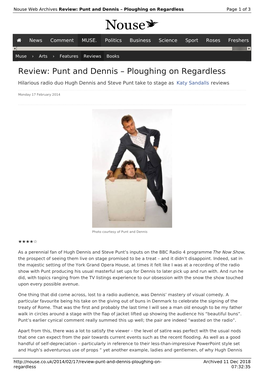 Review: Punt and Dennis – Ploughing on Regardless | Nouse