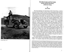 Dorothea Lange and the Limits of the Liberal Narrative: a Review Essay