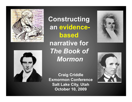 Constructing an Evidence- Based Narrative for the Book of Mormon