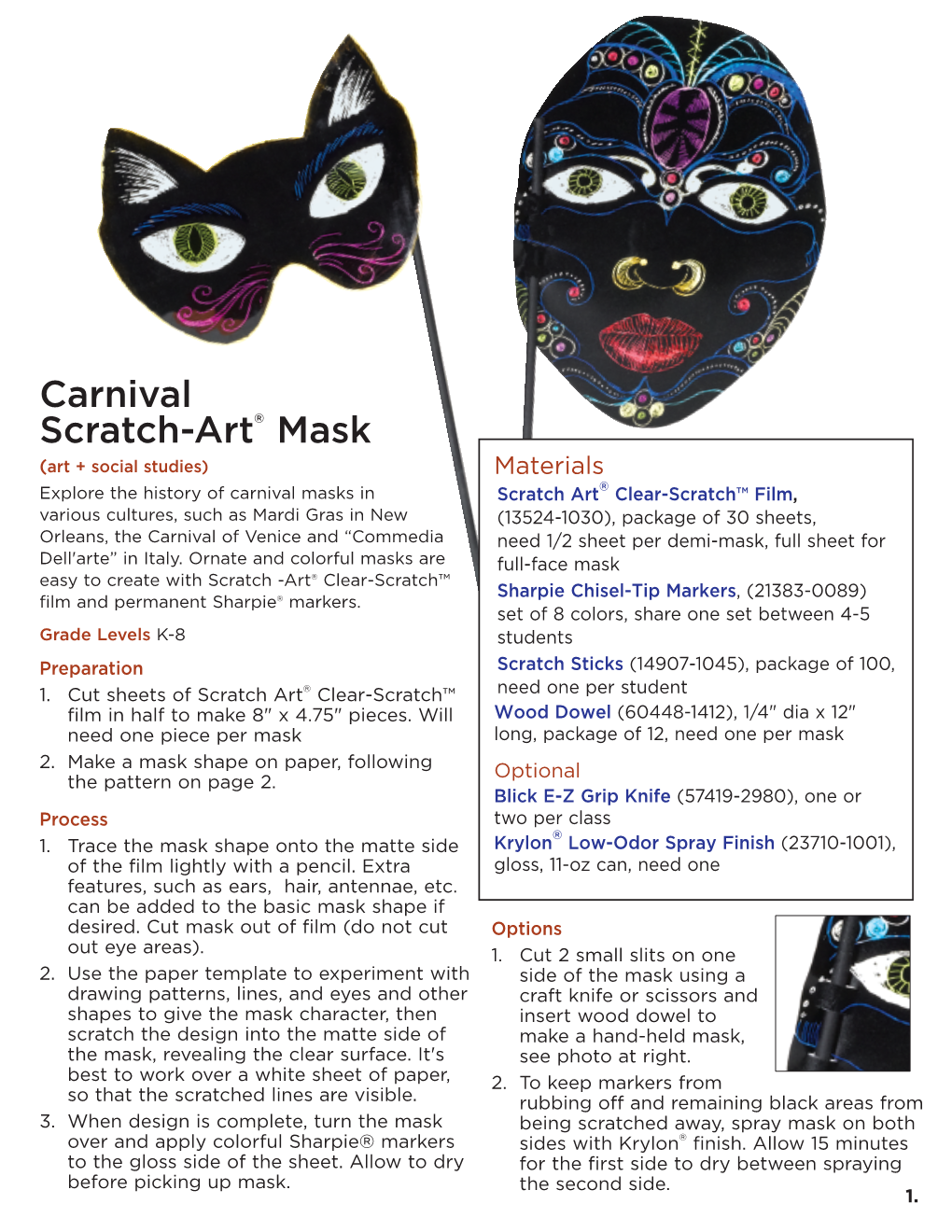 Carnival Scratch-Art® Mask