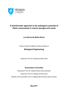 A Bioinformatic Approach to the Pathogenic Potential of Vibrio Crassostreae in Marine Sponges and Corals