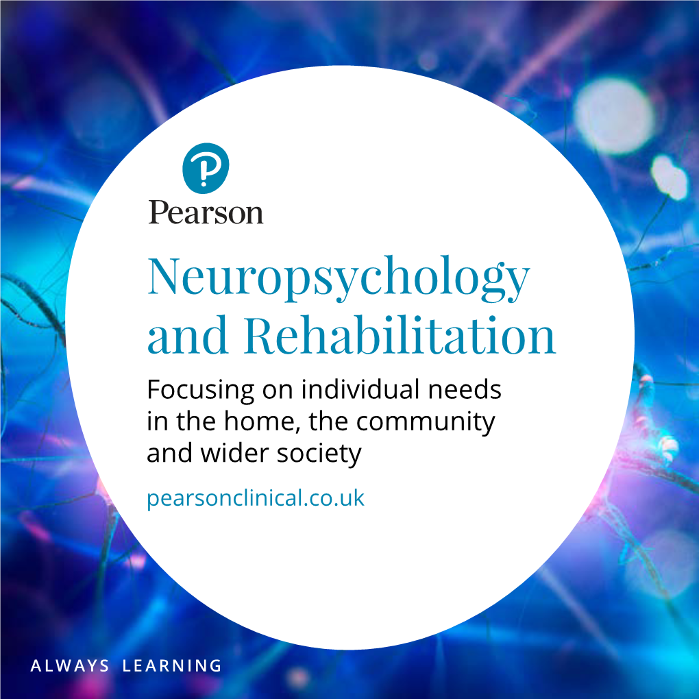 2017 Neuropsychology and Rehabilitation Brochure