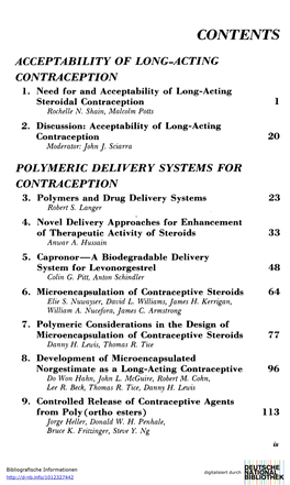 Long-Acting Contraceptive Delivery Systems: Clinical Studies 39