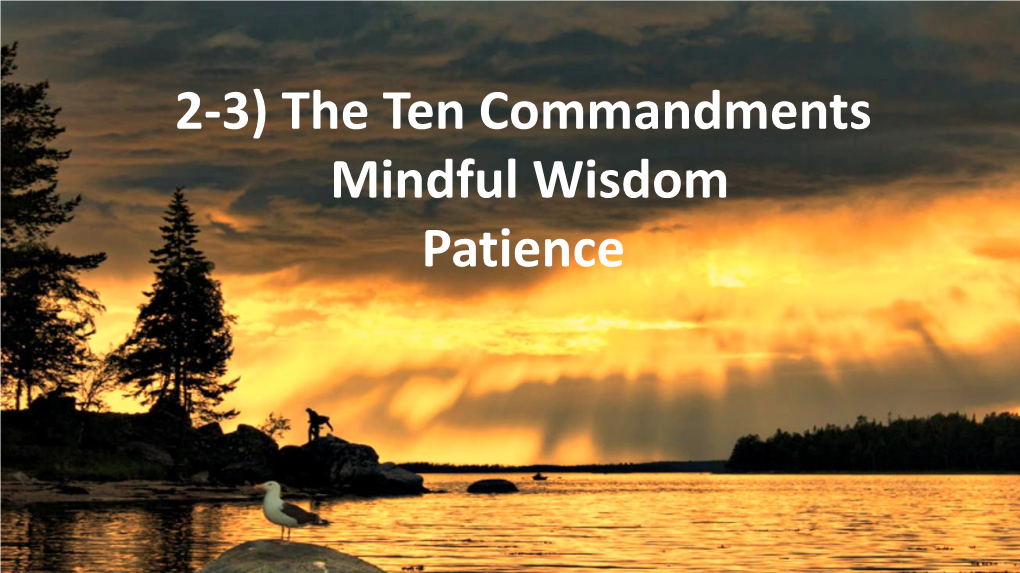 2-3) the Ten Commandments Mindful Wisdom Patience 2-3-1) the Ten Commandments of the Endurance Source; Endurance Planet