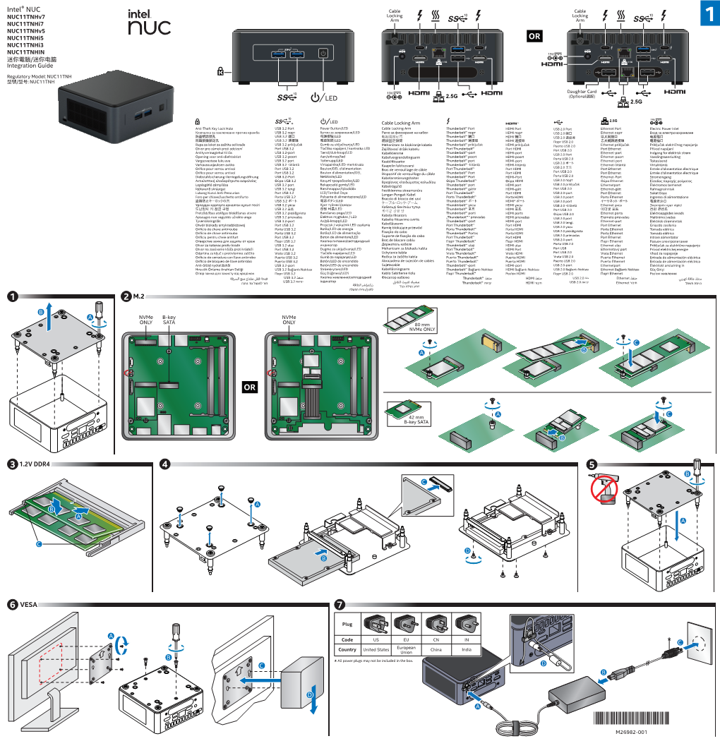 Intel® NUC Cable Cable Nuc11tnhv7 Locking Locking Arm Arm Nuc11tnhi7 1 Nuc11tnhv5 Nuc11tnhi5 OR Nuc11tnhi3 19V 19V 1 2 1 2 NUC11TNHIN 19V