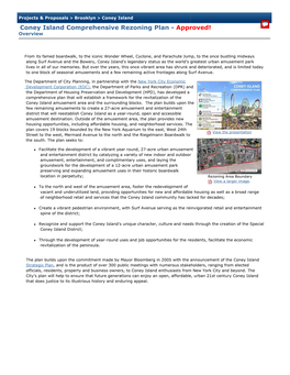 Coney Island Comprehensive Rezoning Plan - Approved! Overview