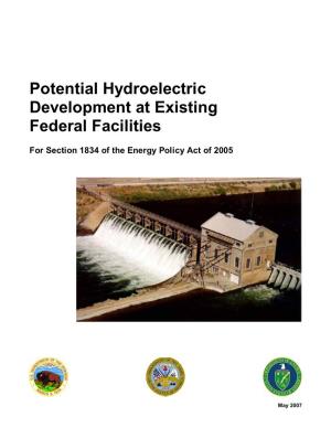 Potential Hydroelectric Development at Existing Federal Facilities