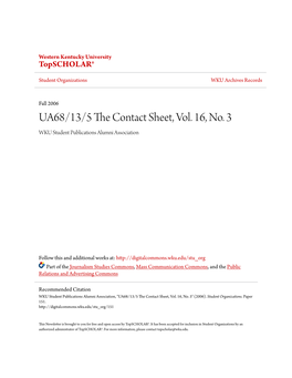 UA68/13/5 the Contact Sheet, Vol. 16, No. 3