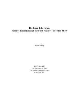 The Loud Liberation: Family, Feminism and the First Reality Television Show