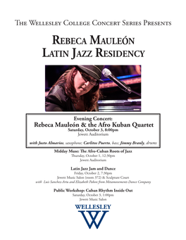 Rebeca Mauleón Latin Jazz Residency