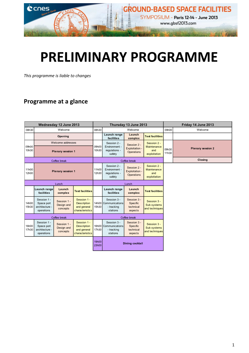 Preliminary Programme