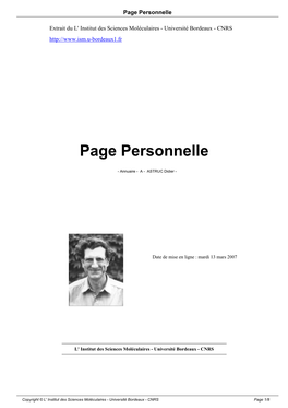 Page Personnelle