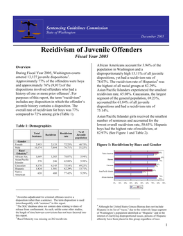 Recidivism of Juvenile Offenders Fiscal Year 2005