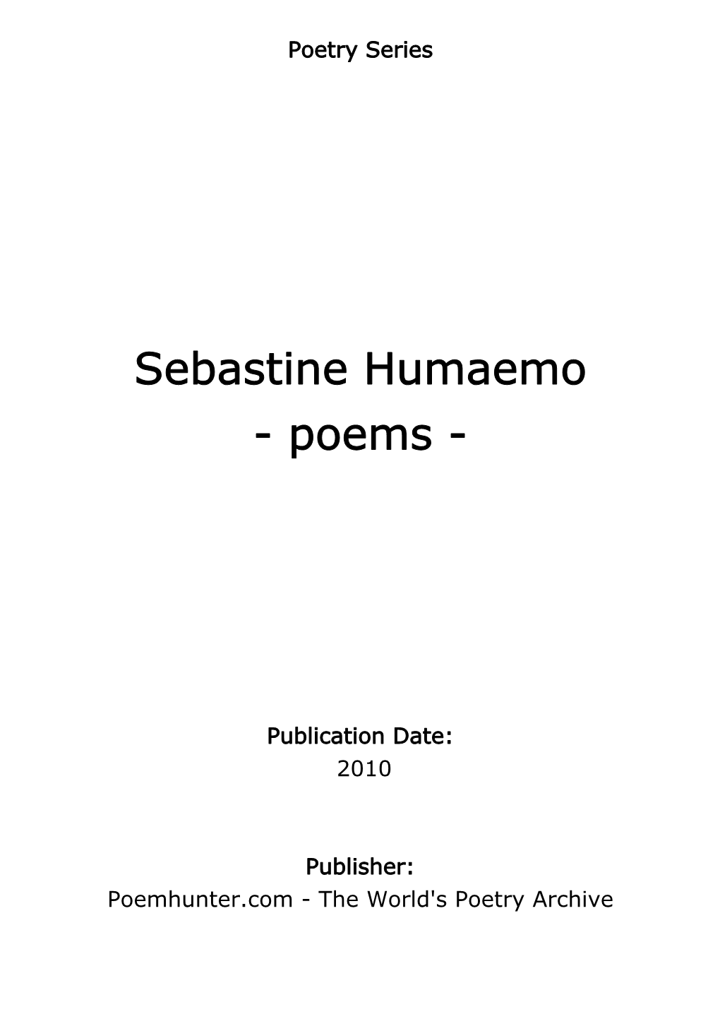 Sebastine Humaemo - Poems
