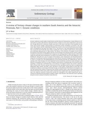 A Review of Tertiary Climate Changes in Southern South America and the Antarctic Peninsula. Part 1: Oceanic Conditions