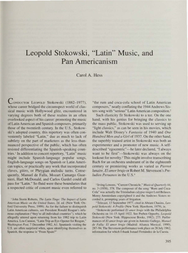 Leopold Stokowski, "Latin" Music, and Pan Americanism