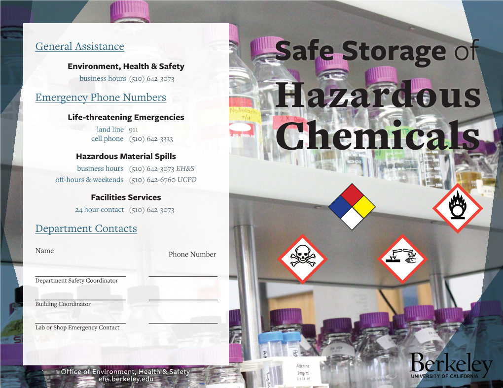 Safe Storage of Hazardous Chemicals Is an Essential Part of an Environmental, Health, and Safety Program