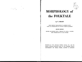 MORPHOLOGY of the FOLI(TALE