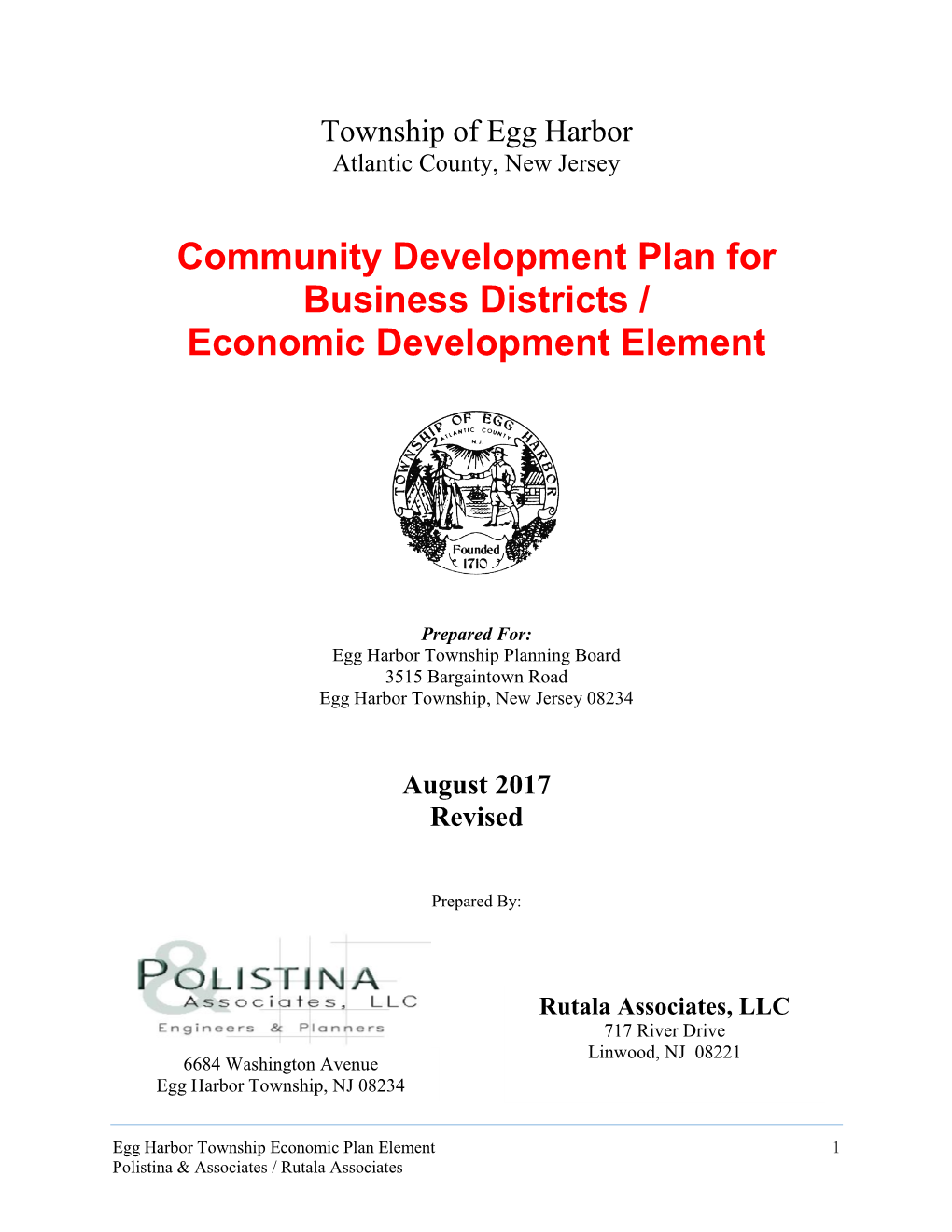 Community Development Plan for Business Districts / Economic Development Element