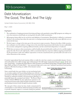 TD Economics Debt Monetization