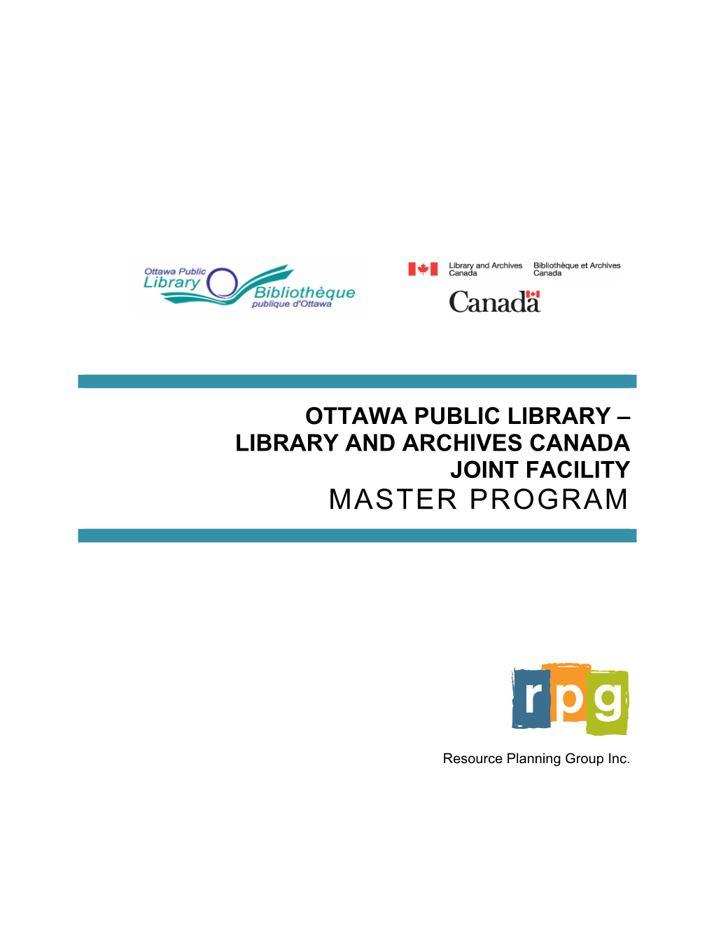 Library and Archives Canada Joint Facility Master Program