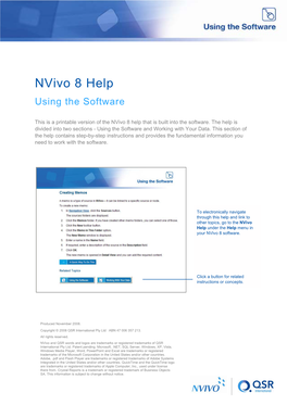Nvivo 8 Help Using the Software