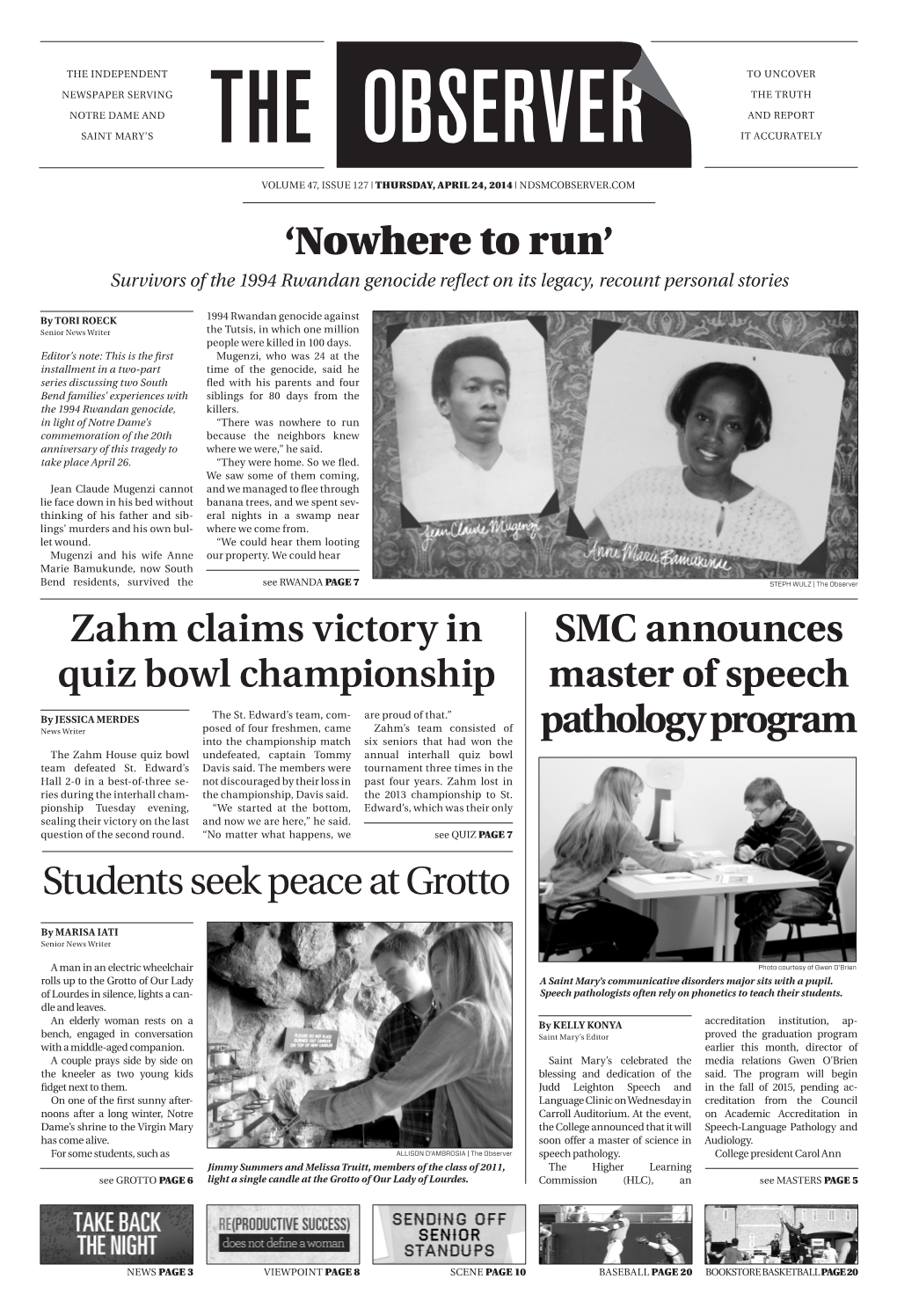 Zahm Claims Victory in Quiz Bowl Championship SMC Announces