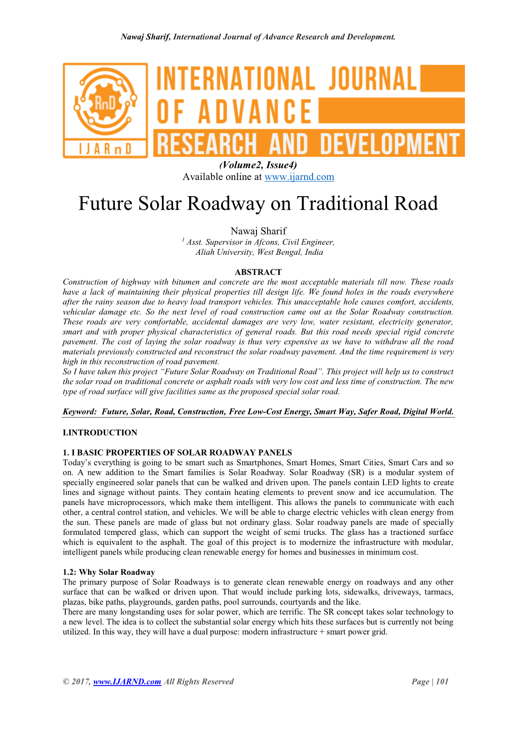 Future Solar Roadway on Traditional Road