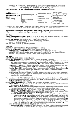 HORSE in TRAINING, Consigned by East Everleigh Stables (R. Hannon) the Property of the Royal Ascot Racing Club Will Stand at Park Paddocks, Further Paddock, Box 463