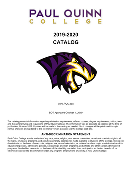 2019-2020 Catalog