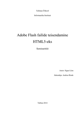 Adobe Flash Failide Teisendamine HTML5-Eks