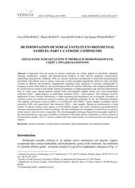 Determination of Surfactants in Environmental Samples