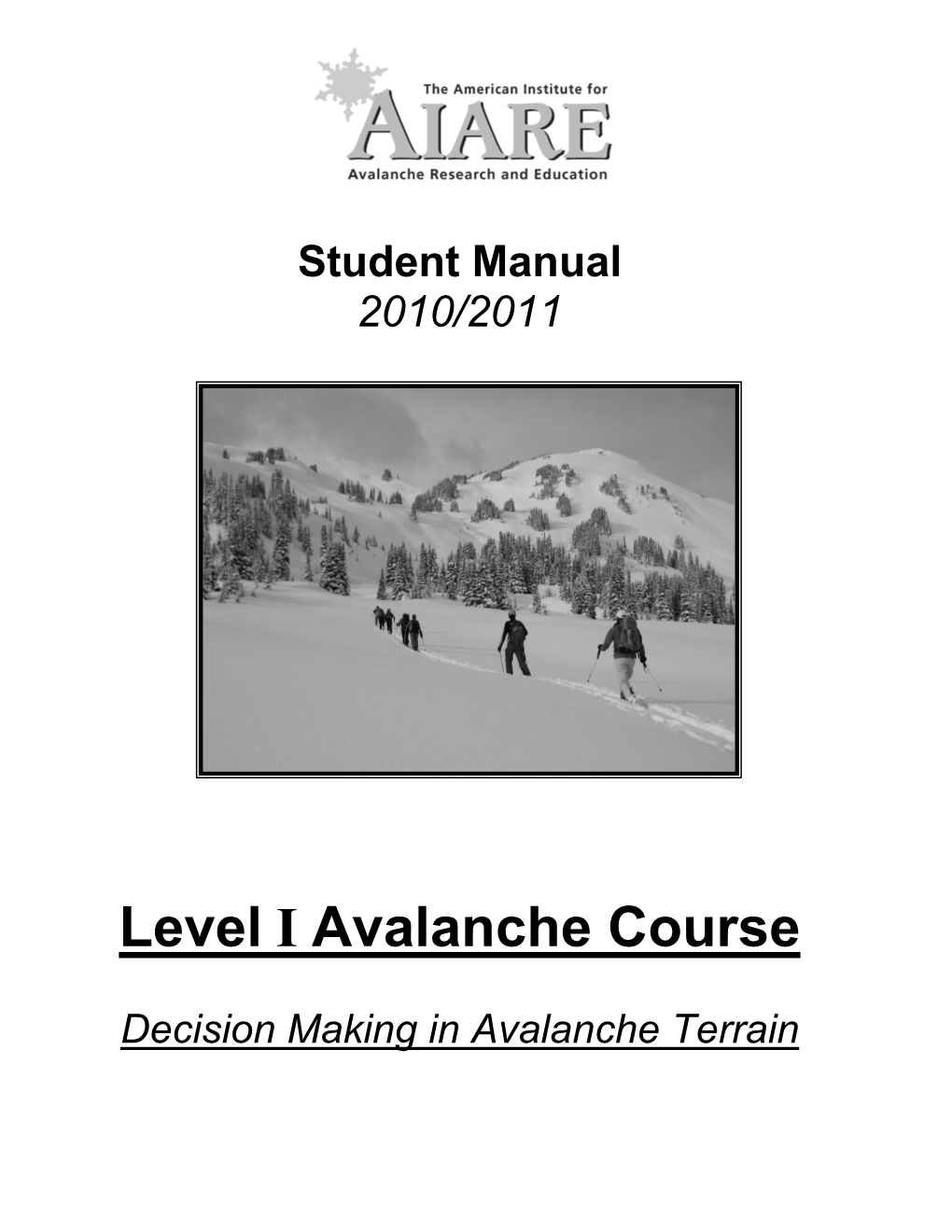 Level I Avalanche Course