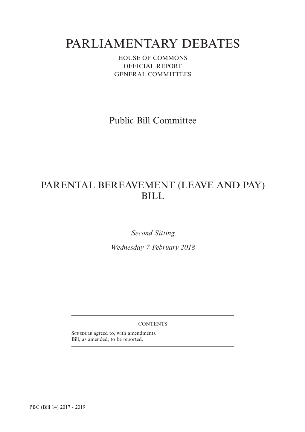 Parliamentary Debates House of Commons Official Report General Committees