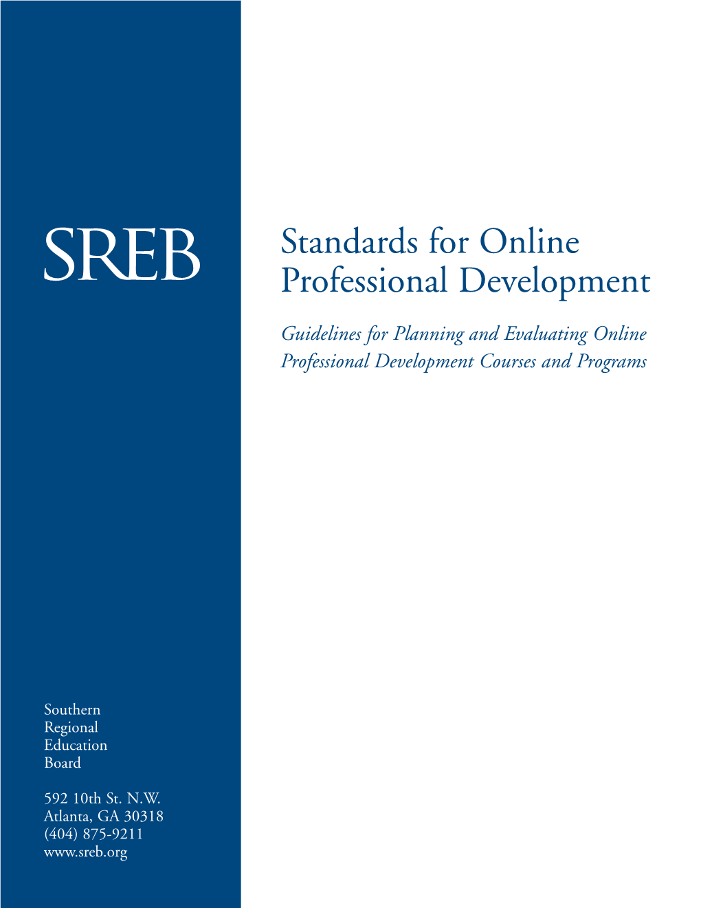 Standards for Online Professional Development