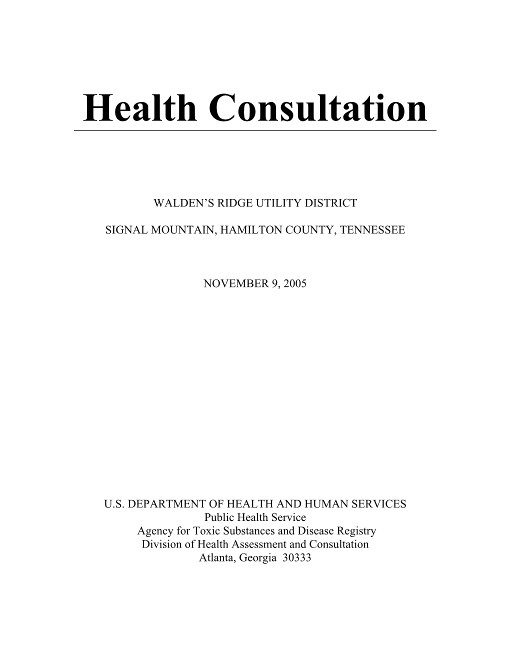 Health Consultation