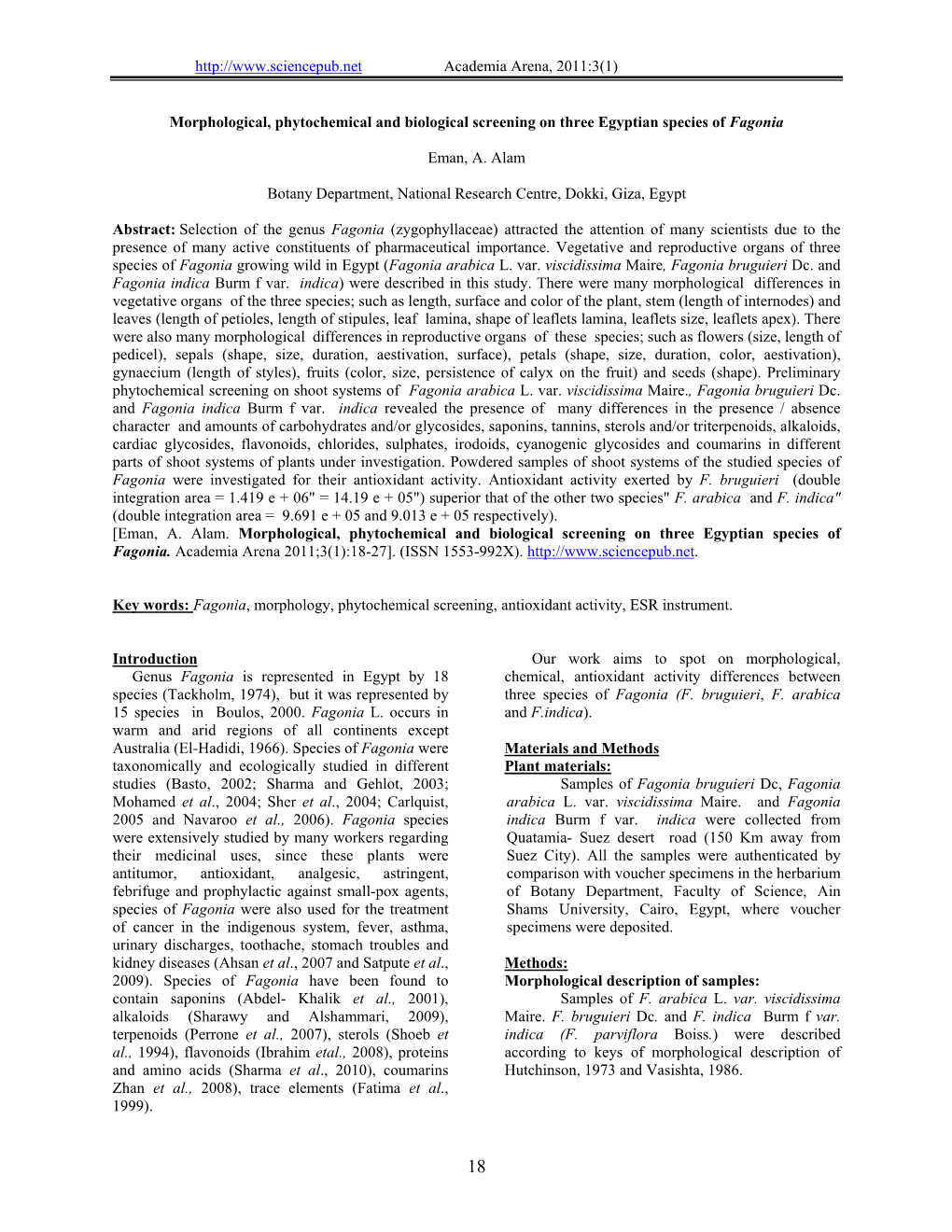 Morphological, Phytochemical and Biological Screening on Three Egyptian ...