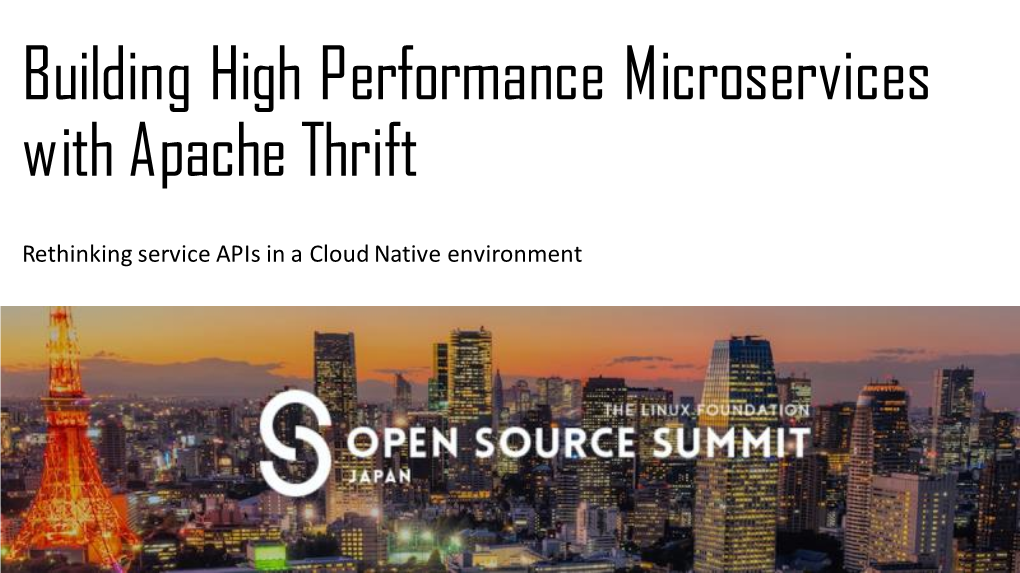 Building High Performance Microservices with Apache Thrift