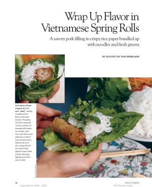 Wrap up Flavor in Vietnamese Spring Rolls a Savory Pork Filling in Crispy Rice Paper Bundled up with Noodles and Fresh Greens