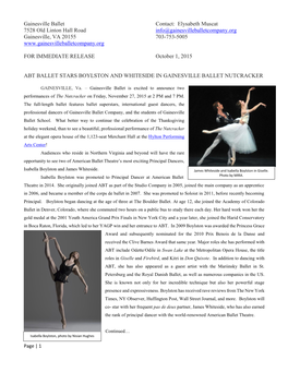 Gainesville Ballet Contact