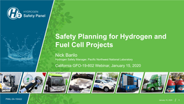 GFO-19-602 Hydrogen Safety Panel Workshop Presentation