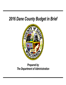 2016 Budget in Brief