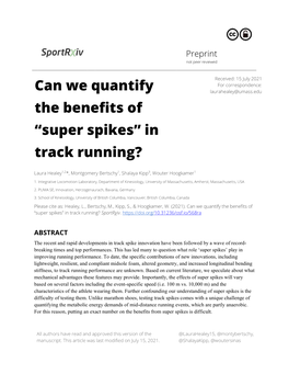 Super Spikes” in Track Running?