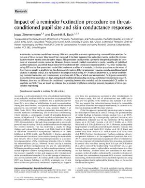 Impact of a Reminder/Extinction Procedure on Threat-Conditioned Pupil Size and Skin Conductance Responses