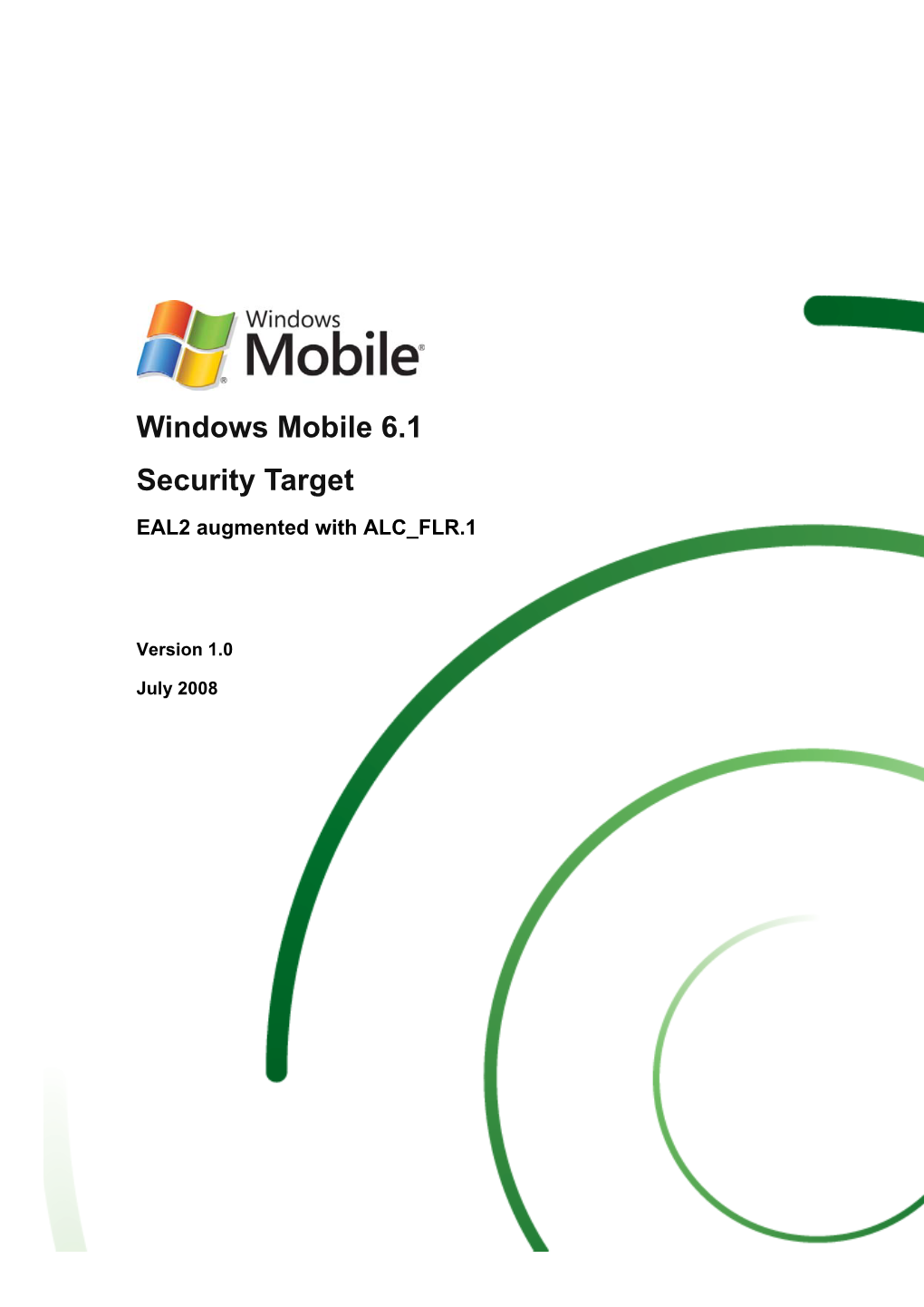 Windows Mobile 6.1 Security Target