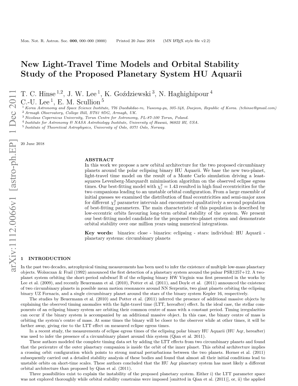 New Light-Travel Time Models and Orbital Stability Study of The