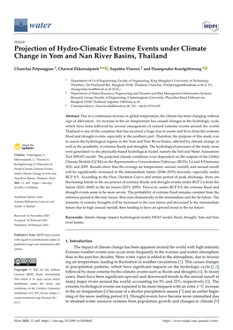 Projection of Hydro-Climatic Extreme Events Under Climate Change in Yom and Nan River Basins, Thailand