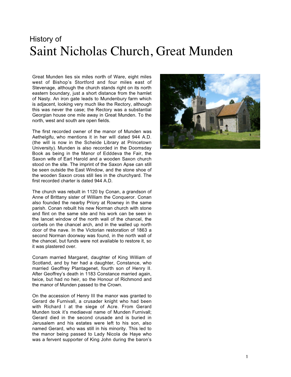 Saint Nicholas Church, Great Munden