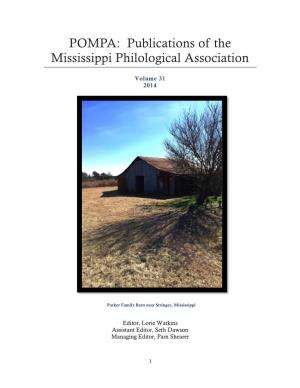 Publications of the Mississippi Philological Association